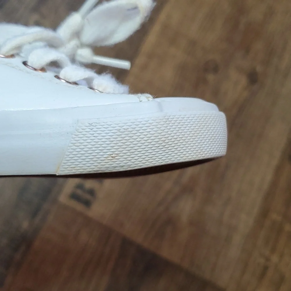 Polo by Ralph Lauren White Kids Sneakers with Rose Gold Accents